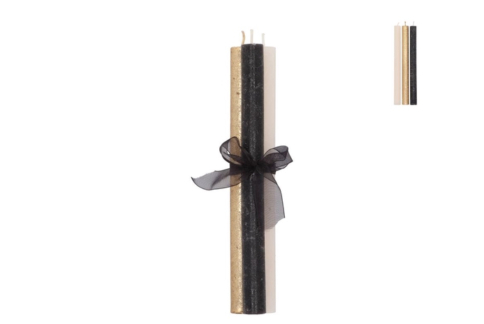 <h4>Candle Frosty Taper Black Mix 2x25cm</h4>