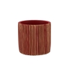 Stripes Red Gold Cylinder Pot 9x8cm Nm