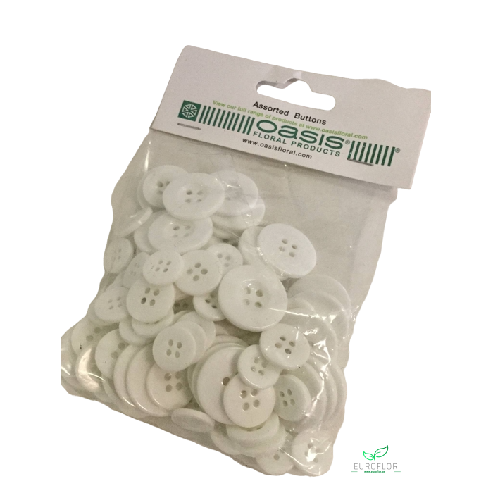 <h4>BUTTONS ASSORTED 3SIZES WHITE</h4>