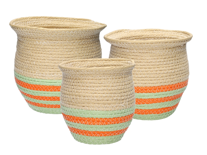 <h4>DF06-730243400 - Set/3 Basket Amina d23xh23 orange/hemlock</h4>