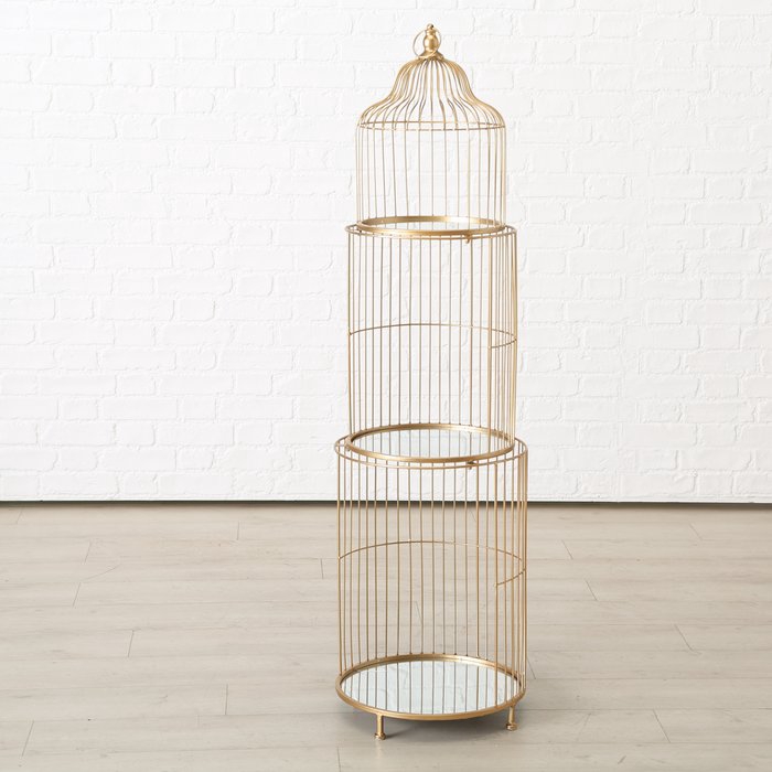 <h4>Shelf Alexis, H 141 cm, W 40 cm, Iron, Mirror glass, 4020607610583, 1013063</h4>