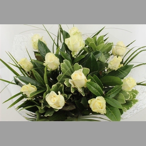 Boeket Rozen 12 Wit