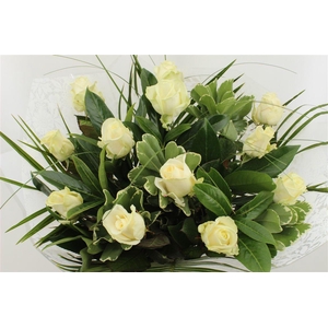 Boeket Rozen 12 Wit