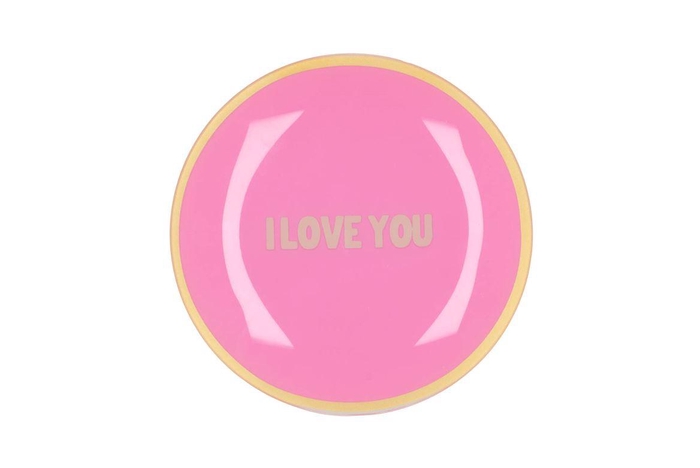 Plate Round I Love You 18x18x2cm
