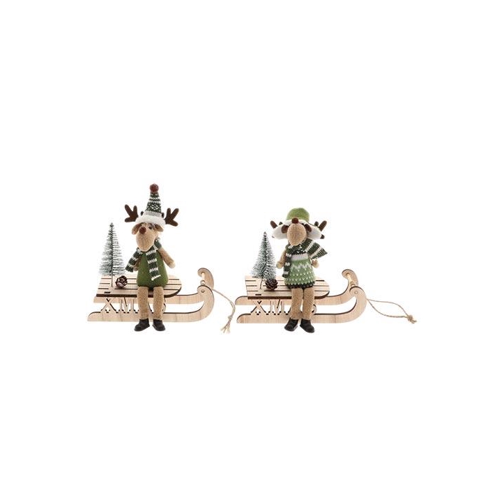 <h4>Reindeer Cozy On Sledge  2Ass L18W7H16</h4>