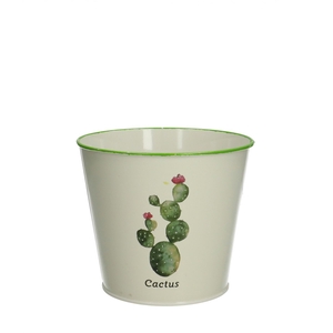 Zink Pot Cactus rondo d12.5*11cm