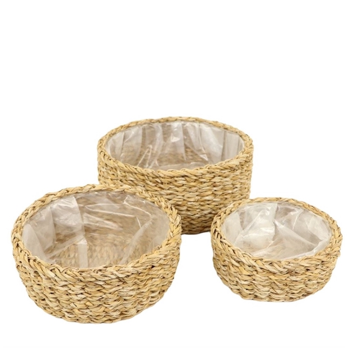 <h4>Basket sets Manatee Grass S/3 d25*10cm</h4>