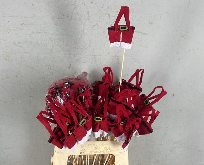 <h4>Stick Santa'S Pants 11x7cm Red</h4>