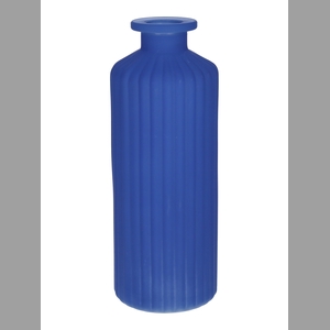 DF02-666113500 - Bottle Caro lines d4.5/7.5xh20 cobalt blue matt