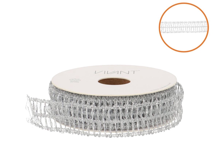 Ribbon Gritta Zilver 10mx22mm