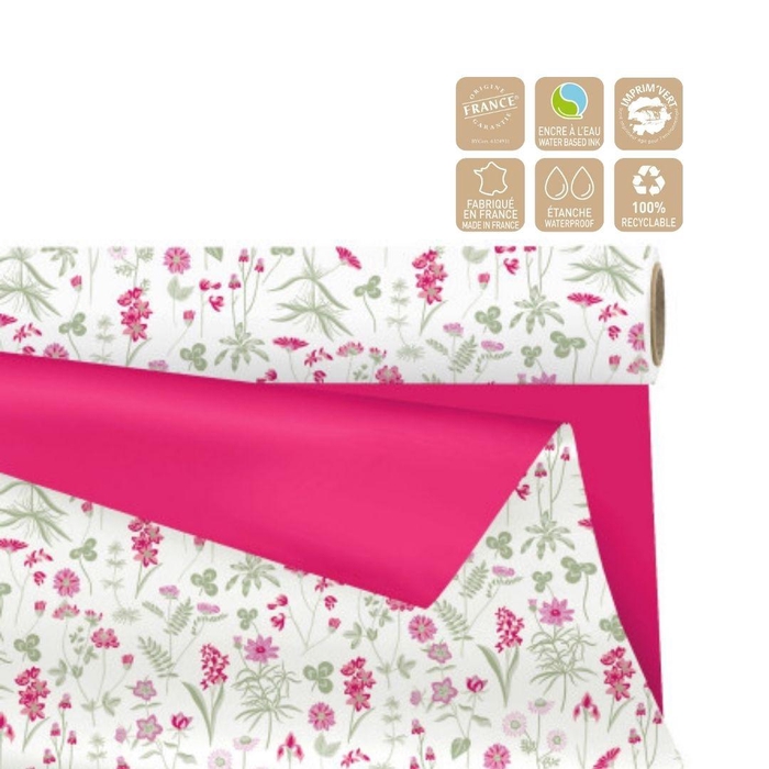 <h4>Cellophane Roll  80cm  25m Duo Mat Flowers</h4>