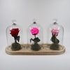 Stolp trio steel rood-fuchsia-roze glas