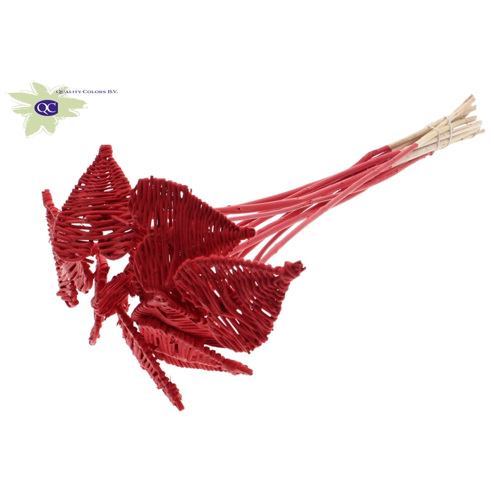 <h4>Lata Heart 8cm on stem Hat type Covered Red</h4>