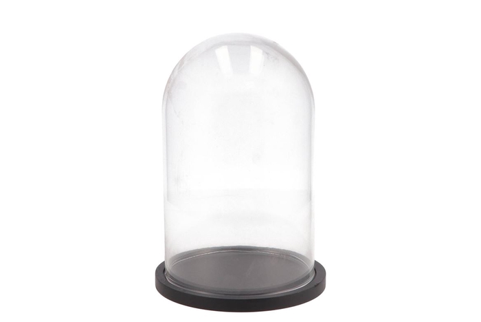 <h4>Bell Jar On A Plateau Black 17x25cm</h4>