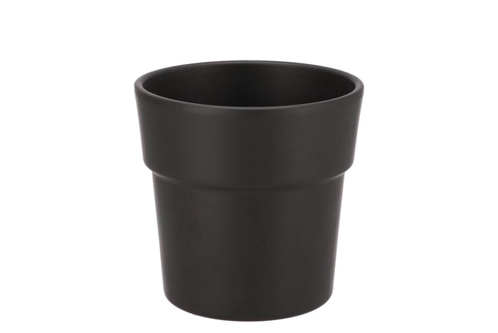 Ceramic Anthracite Matt Pot Orchid Edge 13cm