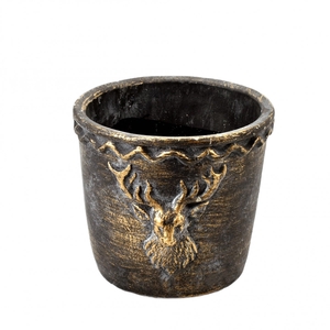 Kerst Keramiek Rendier pot d15*14cm