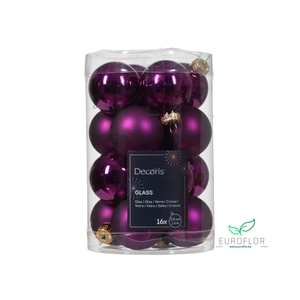 KERSTBAL GLASS 35MM VIOLET 16PCS