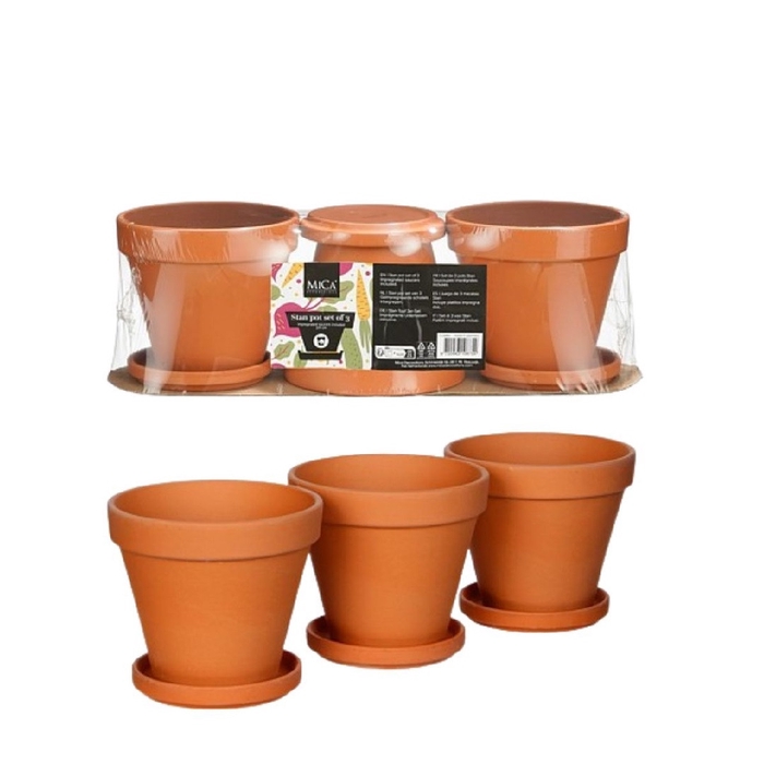 <h4>Outdoor Terracotta pot S/3 d12.5*13.5cm</h4>