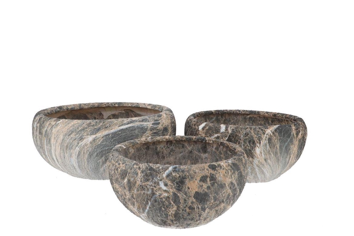 <h4>Monty Grey Bowl S/3 43x18/33x17/27x15cm</h4>