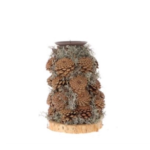 Christmas natural Pine moss candle holder 17*30cm