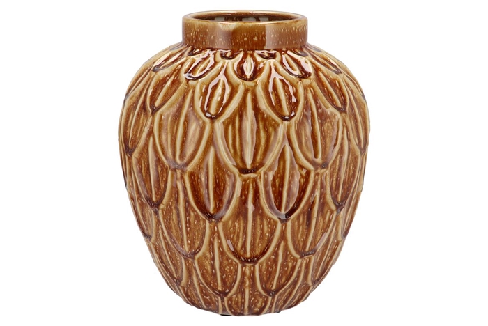 <h4>Inga Boa Brown Pot Active Glaze 31x31x35cm</h4>