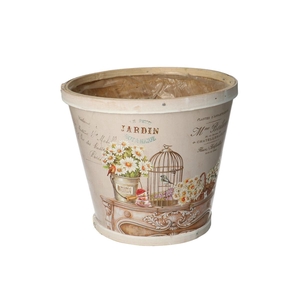 Wood Bird cage pot d17*15cm