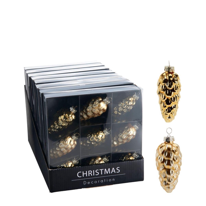 <h4>Kerstbal Dennenappel 90mm x9 ass.</h4>