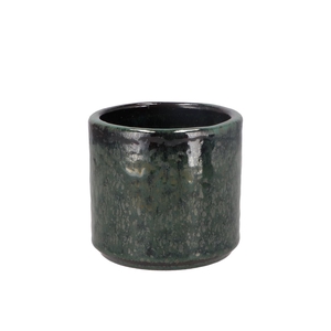 Javea Cilinder Pot Glazed Green 11x11cm