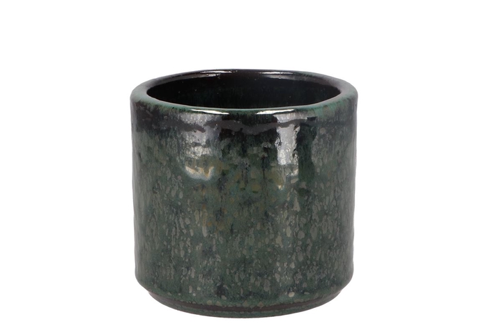 Javea Cilinder Pot Glazed Green 11x11cm
