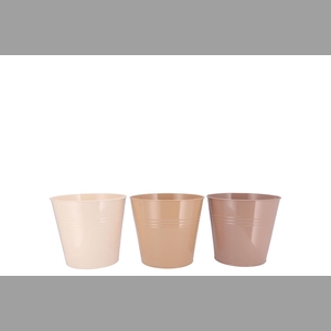 Zinc Natural Brown Mix Bucket Basic Ass 15x14x11cm