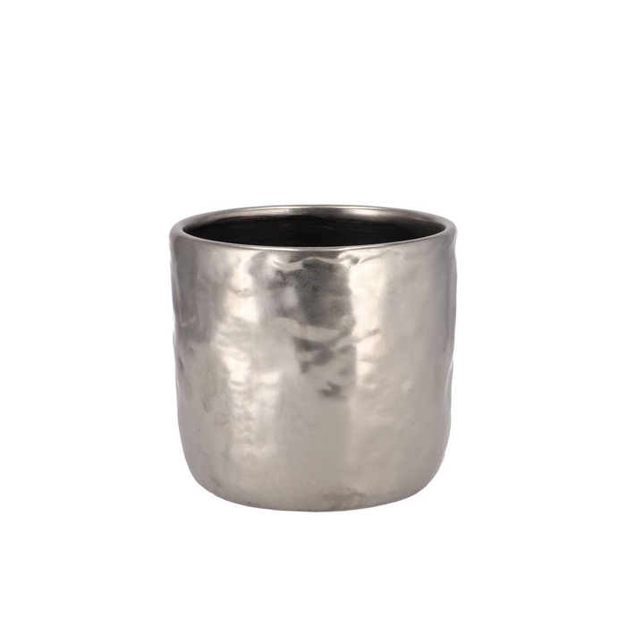 <h4>Iron Stone Silver Glazed Pot 12x11cm</h4>
