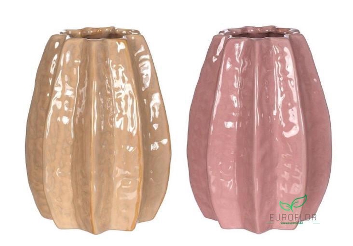 CARAMBOLA VASE D11,5 X H.15 CM ASS PINK-CLAY 4PCS
