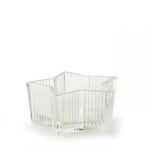 Theelicht glas ster d8.5*4cm