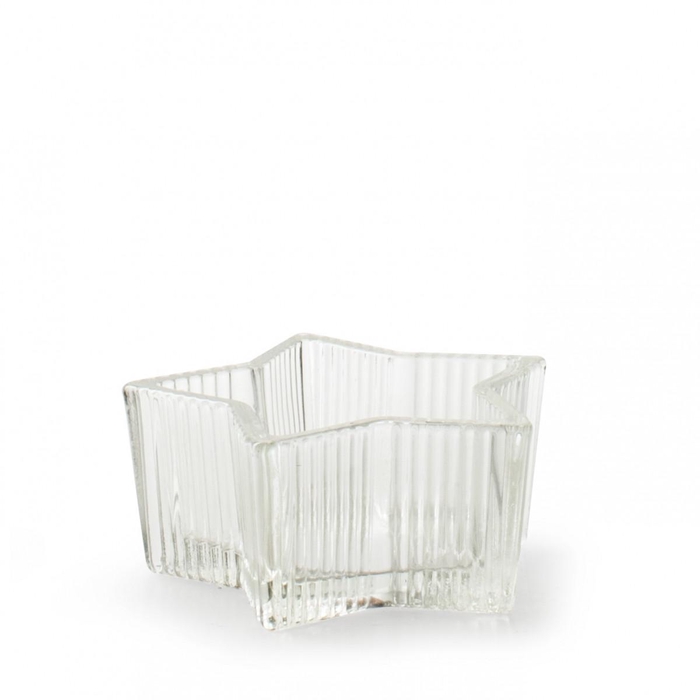 <h4>Theelicht glas ster d8.5*4cm</h4>