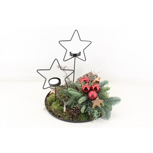 arr5 Kerst MB - Plateau ster 2 kaars RED