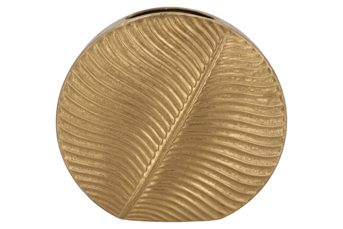 <h4>Inga Leaf Gold Vase Round 42x15x39cm</h4>