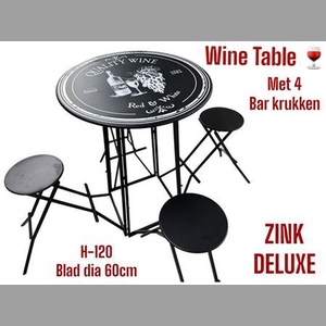 Wine Table Whit 4 Bar Chairs