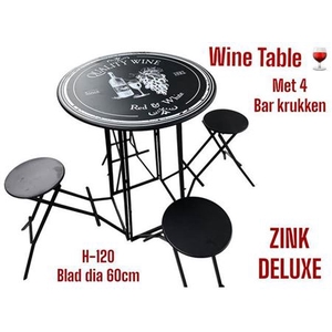 Wine Table Whit 4 Bar Chairs