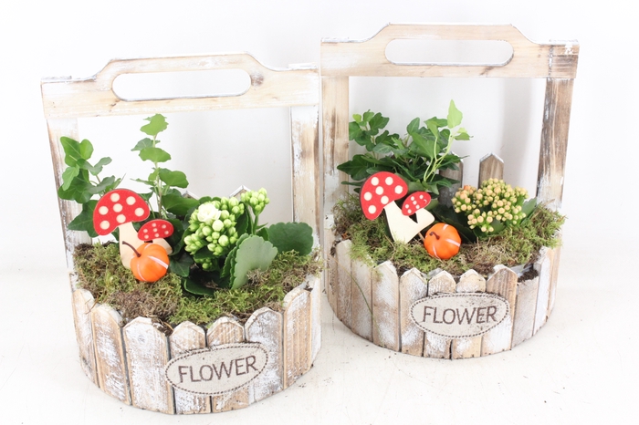 <h4>arr2 TD - Hout planter half rond - oranje/wit</h4>