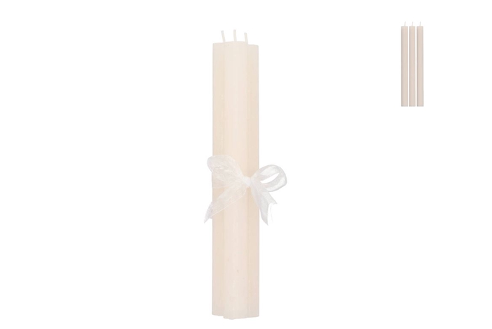 <h4>Frosty Ivory Mix Taper Candle 2x25cm</h4>