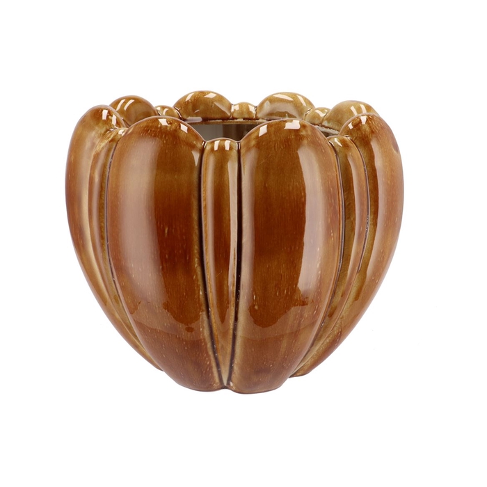 <h4>Inga Brown Pot Round Active Glaze 32x32x26cm</h4>