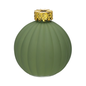 DF02-667160100 - Bottle Zina lines d3/9.8xh10.5 d.green matt