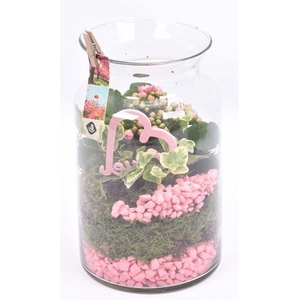 Glas cilinder met hals 14cm/h25cm