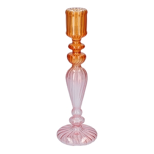 DF02-721061100 - Candle holder Aviance7 d4.5/8.8xh27.6 orange/ pink