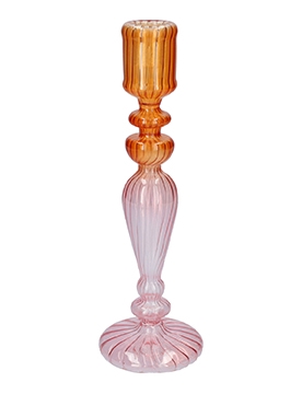 <h4>DF02-721061100 - Candle holder Aviance7 d4.5/8.8xh27.6 orange/ pink</h4>