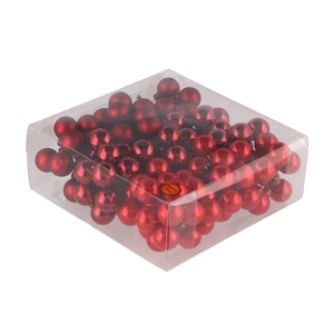 Glass Ball Christmas Red 25mm P/144