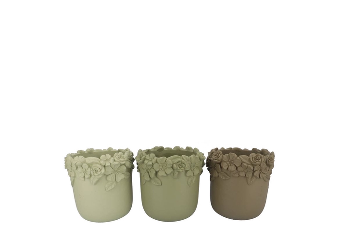 <h4>Gigi Summer Green Mix Flower Pot Ass 16x16x13cm</h4>