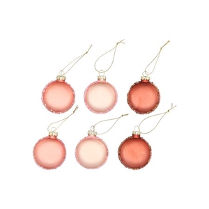 Z GLASSBALL ORNAMENTS MACARON NUDE 6X