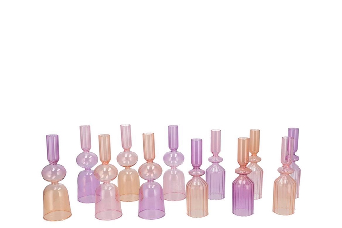 <h4>Bicolore Pretty Pink Pilar Candle H Ass 5x17cm Nm</h4>