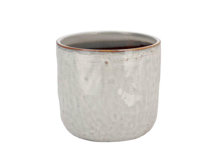 <h4>Iron Stone White Glazed Pot 12x11cm</h4>